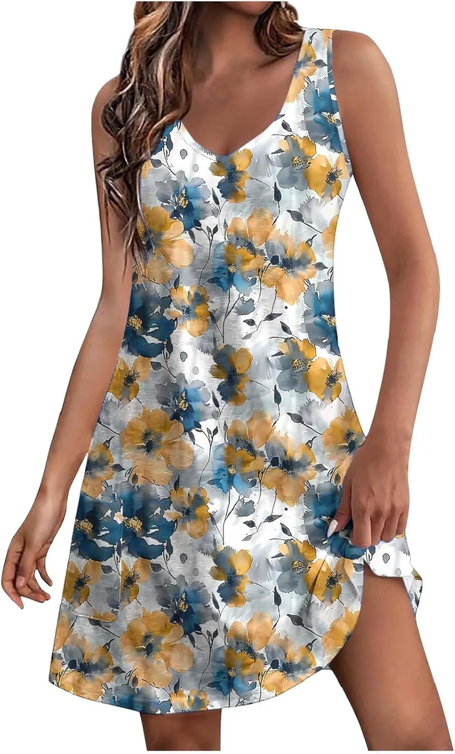 Summer Dresses for Women 2025 Beach Vacation Sundresses Plus Size Hawaiian Dresses Floral Print Boho Tank Dress