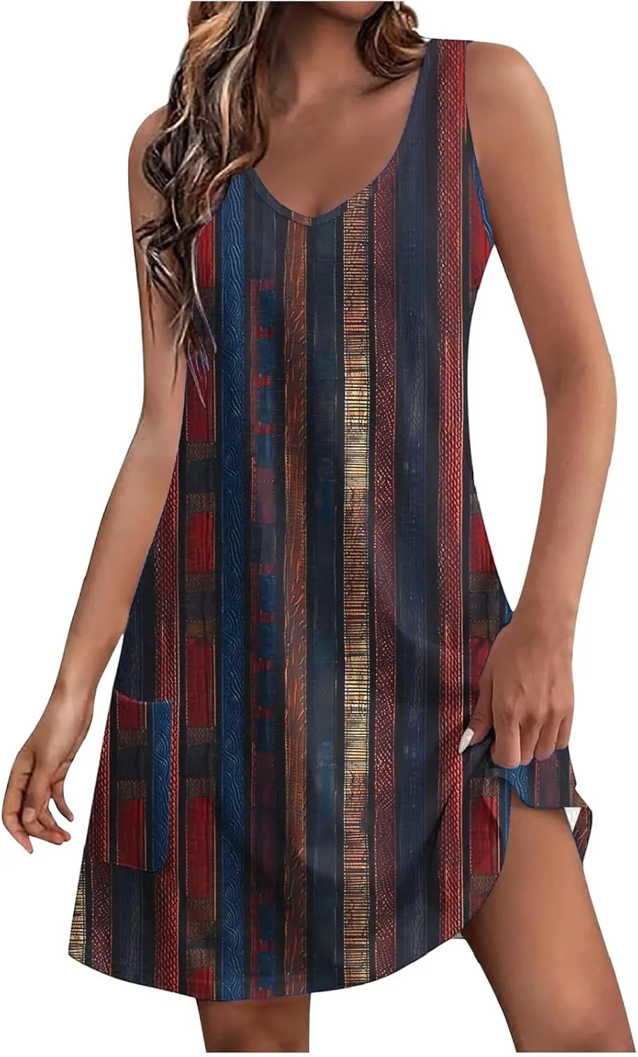 Summer Dresses for Women 2025 Beach Vacation Sundresses Plus Size Hawaiian Dresses Floral Print Boho Tank Dress