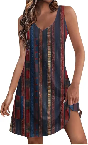 Summer Dresses for Women 2025 Beach Vacation Sundresses Plus Size Hawaiian Dresses Floral Print Boho Tank Dress