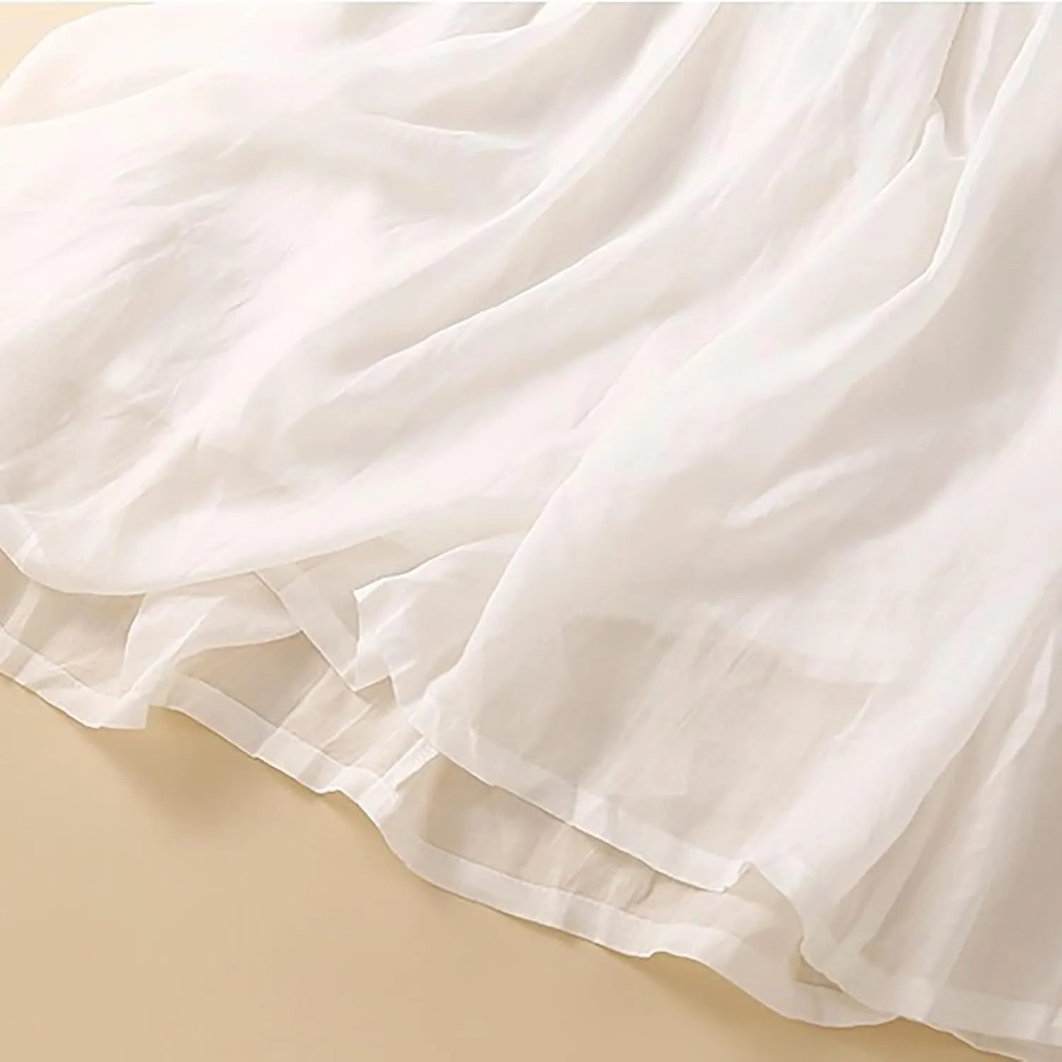 Summer Linen Skirts for Women 2025 Fashion Basic Solid Color Elastic Waist Lace-Up Boho Flowy Beach Skirt