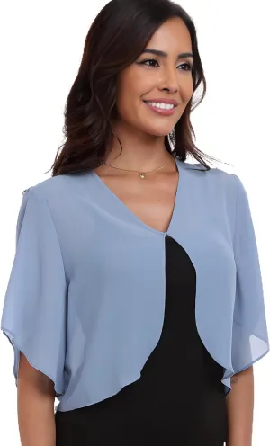 SURVODJA Womens Chiffon Cropped Cardigans Lightweight Sweaters Short Sleeve Bolero Shrugs for Dress