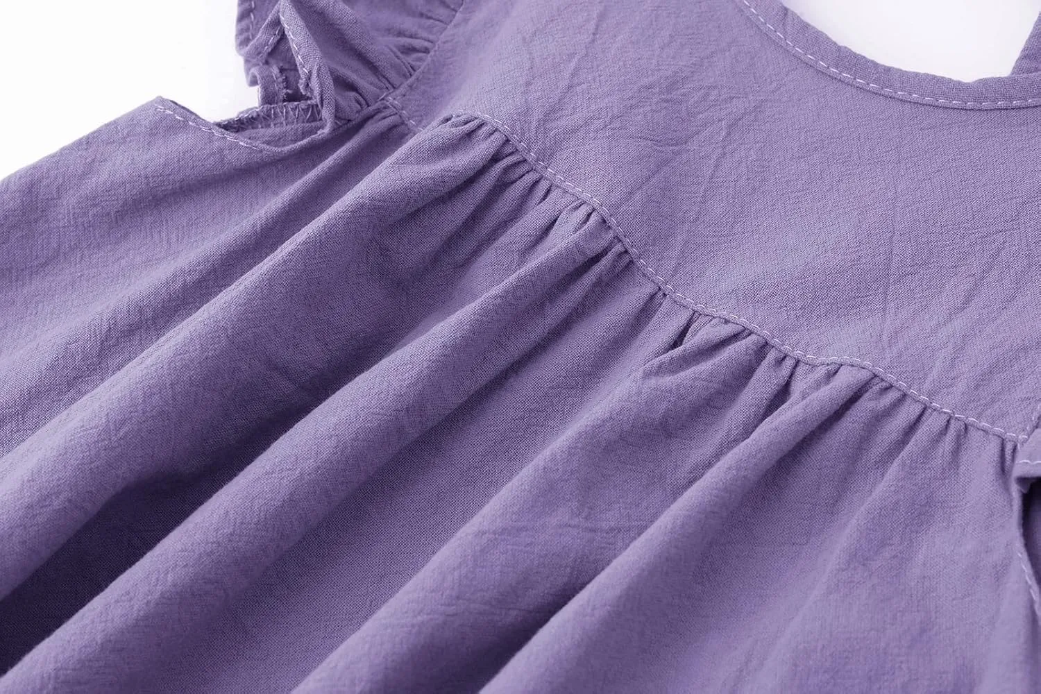 Toddler Baby Girl Cotton Linen Dress Ruffle Sleeve Halter Sleeveless Kids Casual Dresses