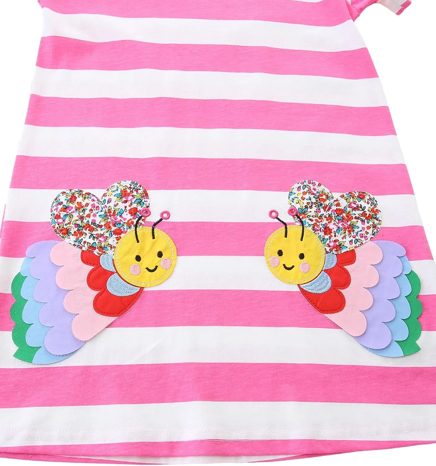 Toddler Girl Summer Dress Little Girls Cotton Short Sleeve Dresses Casual Midi Sundress for Kids 2-7 Years
