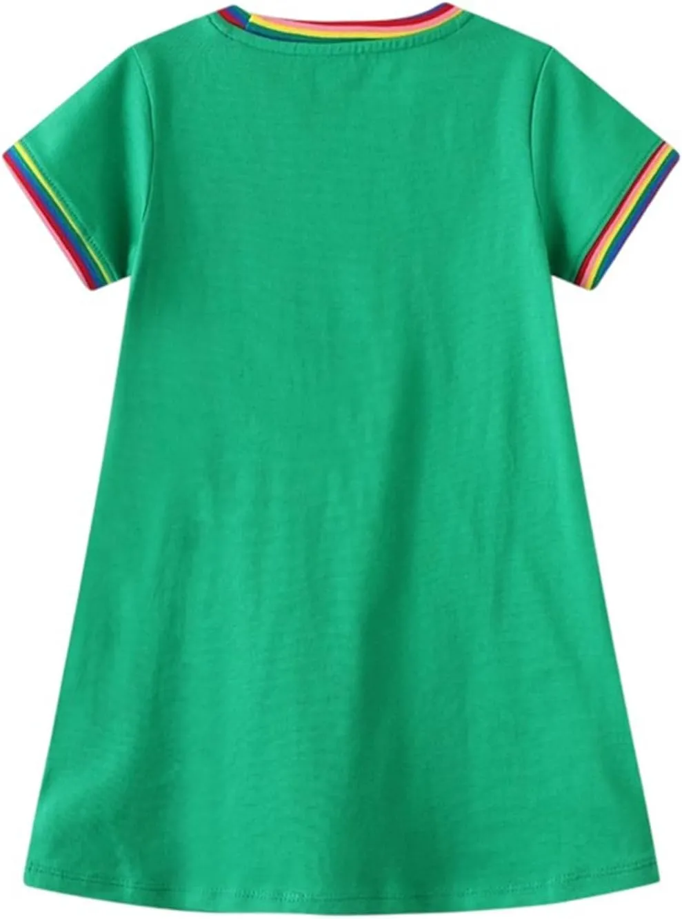 Toddler Girl Summer Dress Little Girls Cotton Short Sleeve Dresses Casual Midi Sundress for Kids 2-7 Years