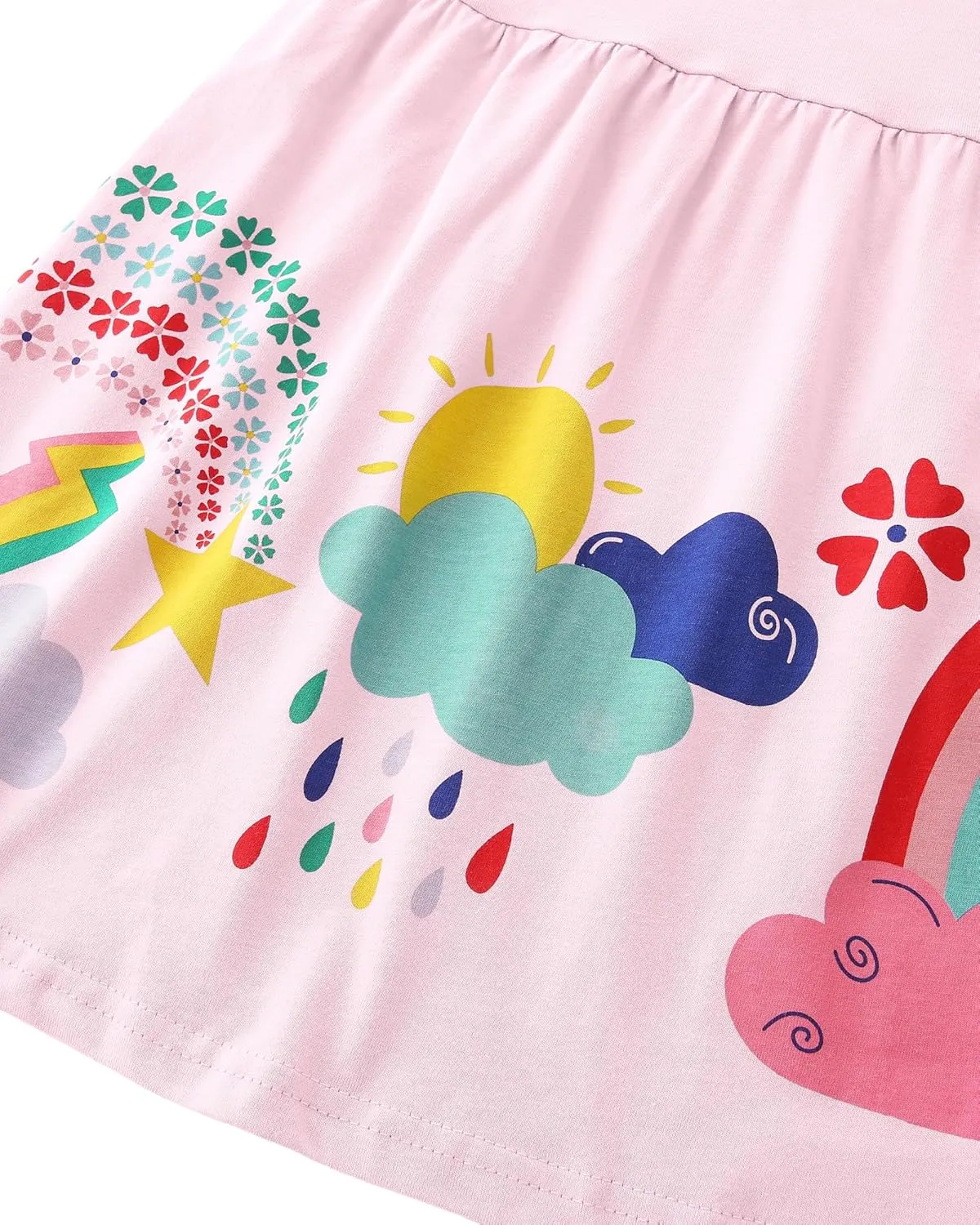 Toddler Girl Summer Dress Little Girls Cotton Short Sleeve Dresses Casual Midi Sundress for Kids 2-7 Years