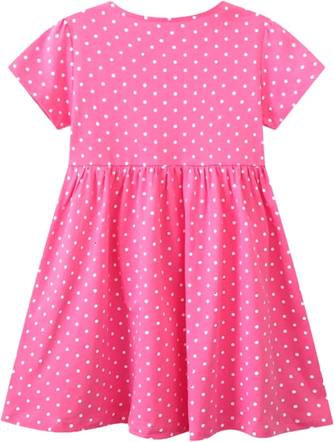 Toddler Girl Summer Dress Little Girls Cotton Short Sleeve Dresses Casual Midi Sundress for Kids 2-7 Years