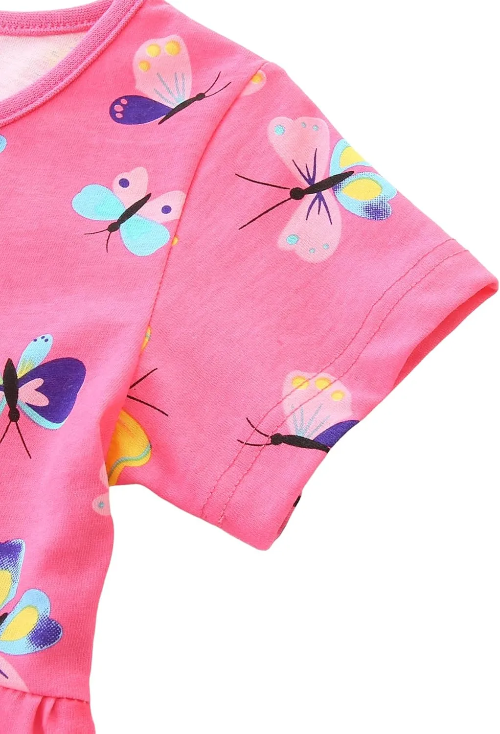 Toddler Girl Summer Dress Little Girls Cotton Short Sleeve Dresses Casual Midi Sundress for Kids 2-7 Years