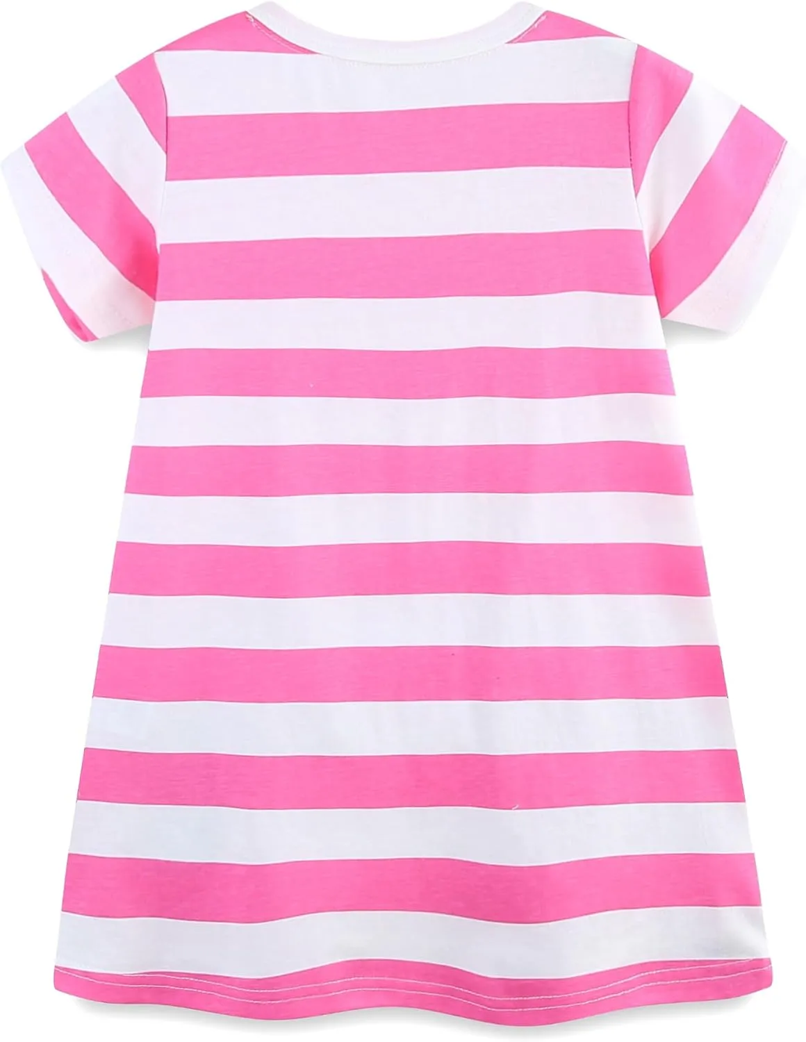 Toddler Girl Summer Dress Little Girls Cotton Short Sleeve Dresses Casual Midi Sundress for Kids 2-7 Years