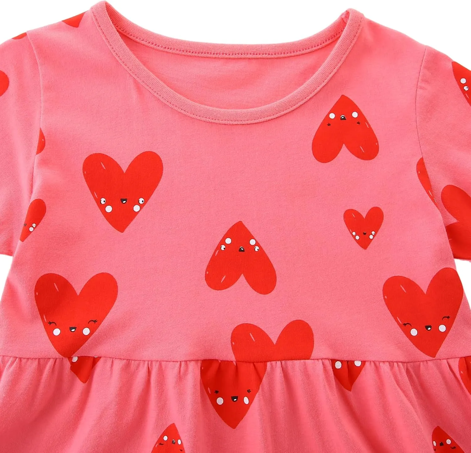Toddler Girl Summer Dress Little Girls Cotton Short Sleeve Dresses Casual Midi Sundress for Kids 2-7 Years