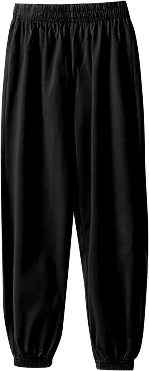 Toddler Girls Boys Sweatpants Elastic Waist Sports Pants Outdoor Recreation Loose Wide Leg Sporty Length