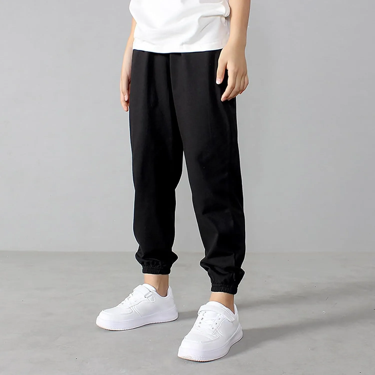 Toddler Girls Boys Sweatpants Elastic Waist Sports Pants Outdoor Recreation Loose Wide Leg Sporty Length