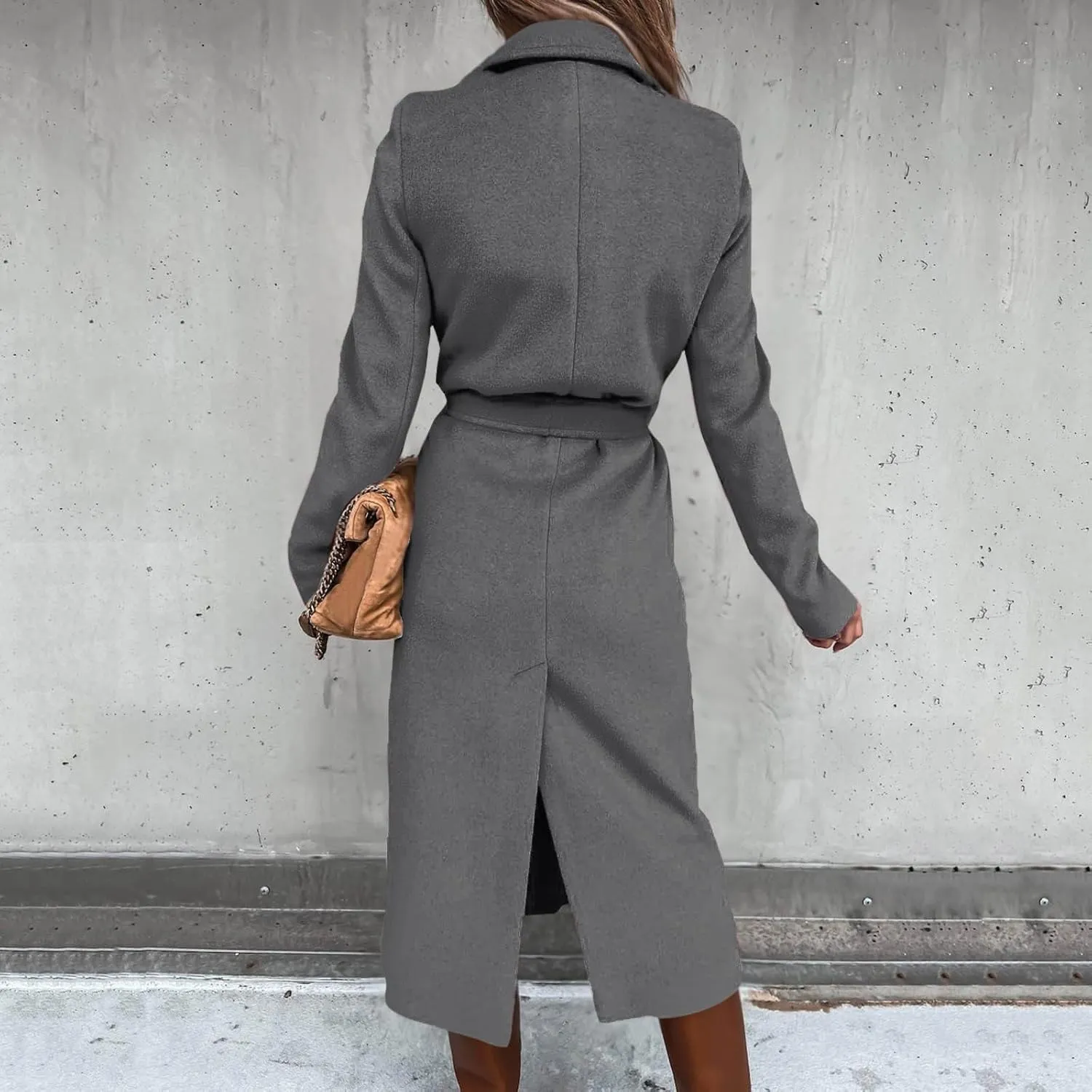 Trench Coat for Women 2024 Fuzzy Jacket Loose Fitting Warm Winter Outwear Fashion Lapel Jacket Coats Long Coat Women