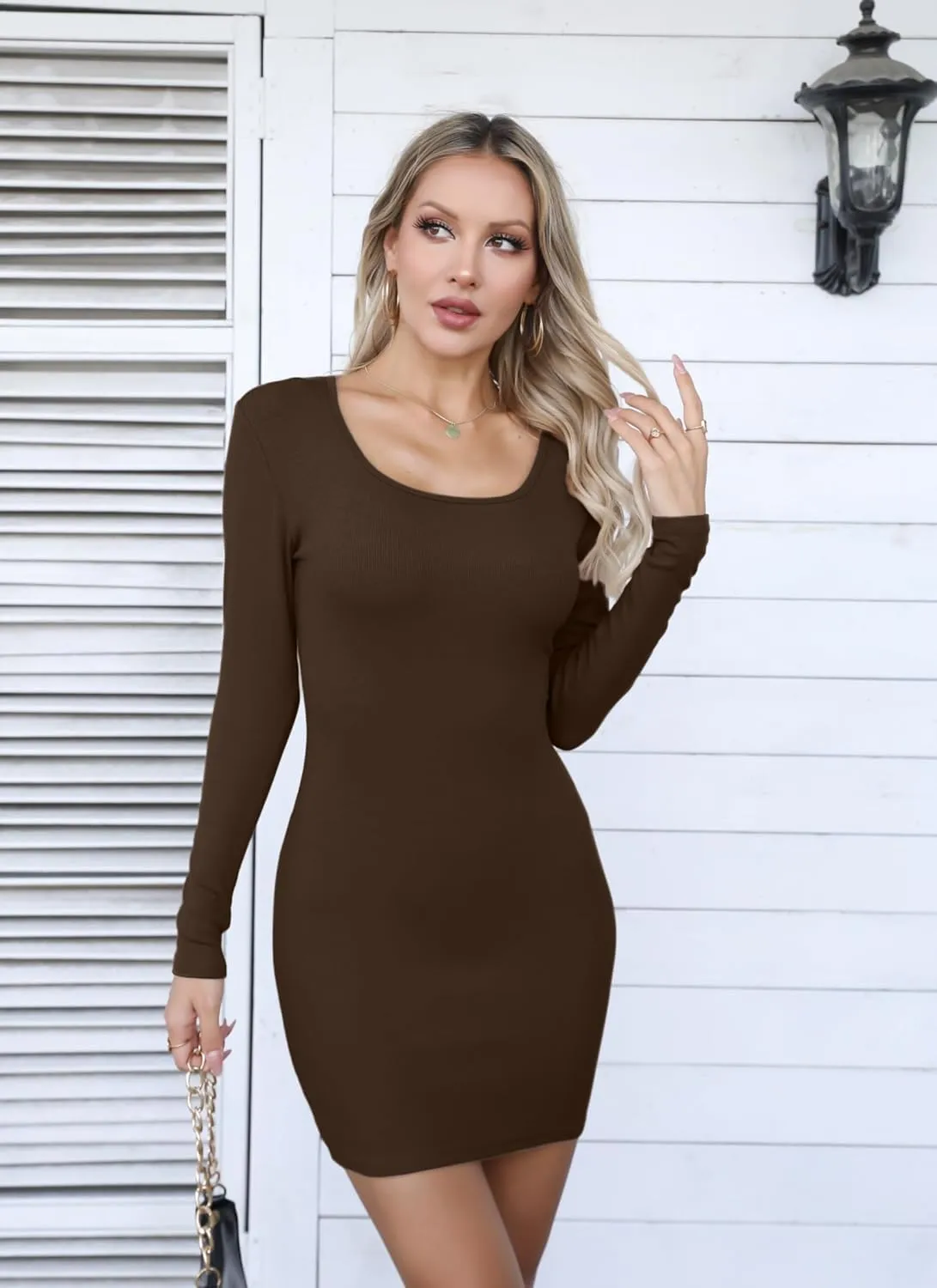 Valiamcep Womens Summer Dresses Square Neck Short Sleeve Ribbed Knit Slim Fitted Basic Bodycon Mini Pencil Dress