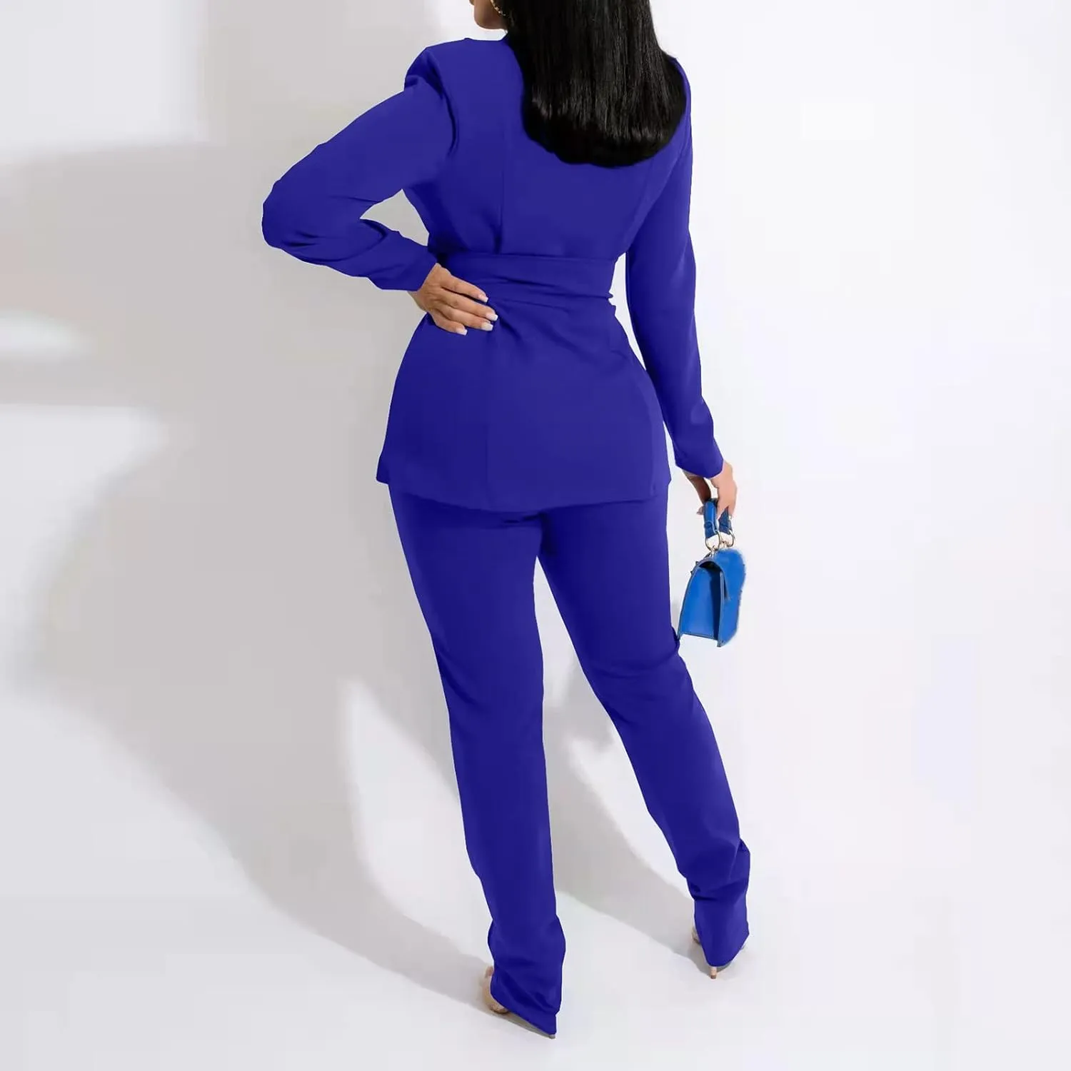 WABEOR Business Casual Outfits for Women Plus Size Formal Pantsuits Evening Party Cocktail Wedding Classy Elegant Pants Suit