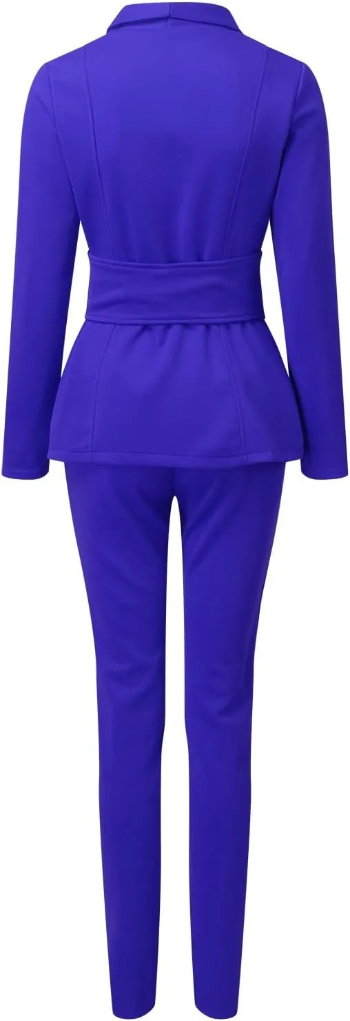 WABEOR Business Casual Outfits for Women Plus Size Formal Pantsuits Evening Party Cocktail Wedding Classy Elegant Pants Suit