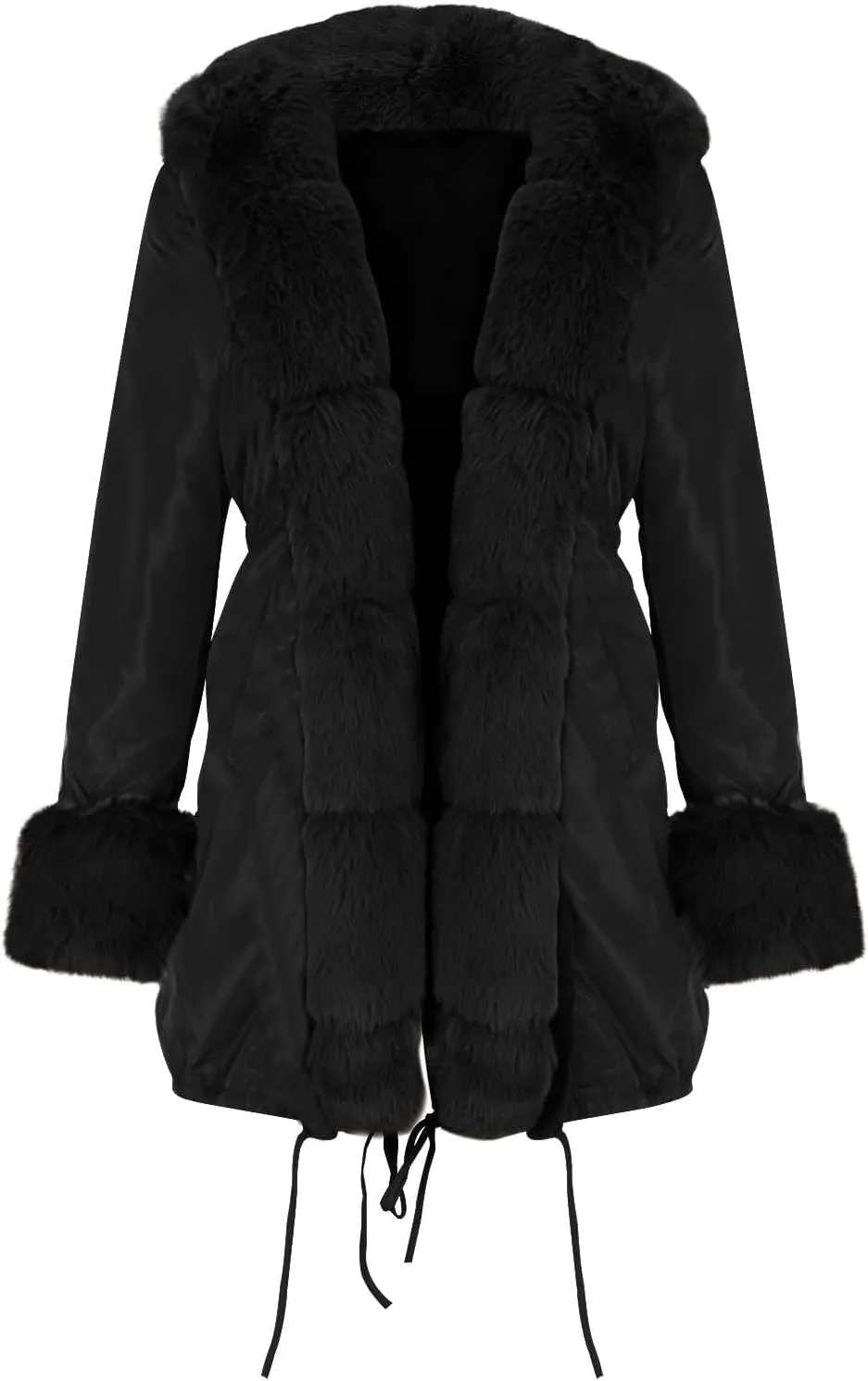 Winter Coats for Women Plus Size Fuzzy Puffer Jacket Soft Comfort Long Sleeve Hooded Qulited Outwear Thicken Warm Coat