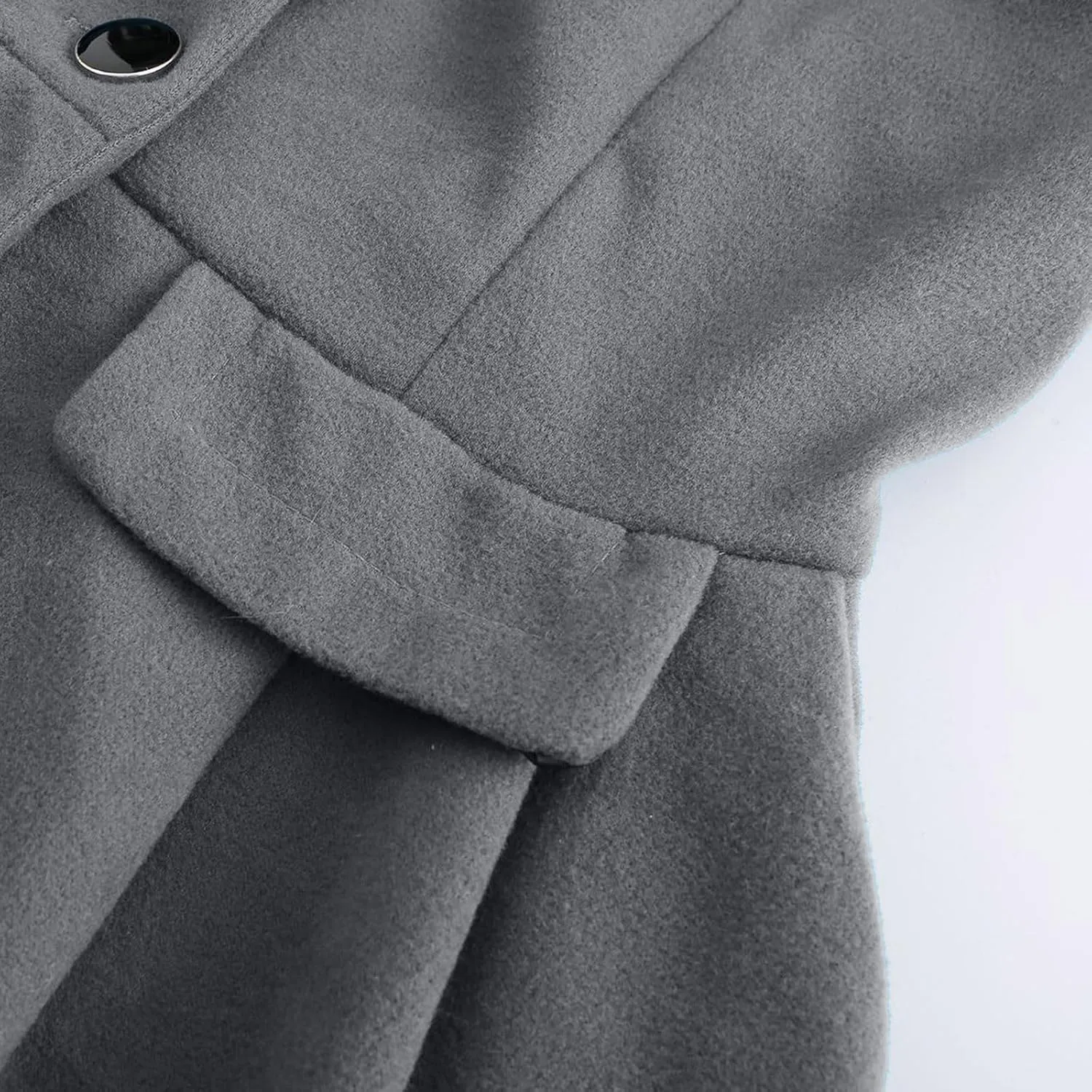 Winter Trench Coat Women Lapel Double Breasted Wool Blend Pea Coats Fashion Plaid Hooded Long Jacket with Belted