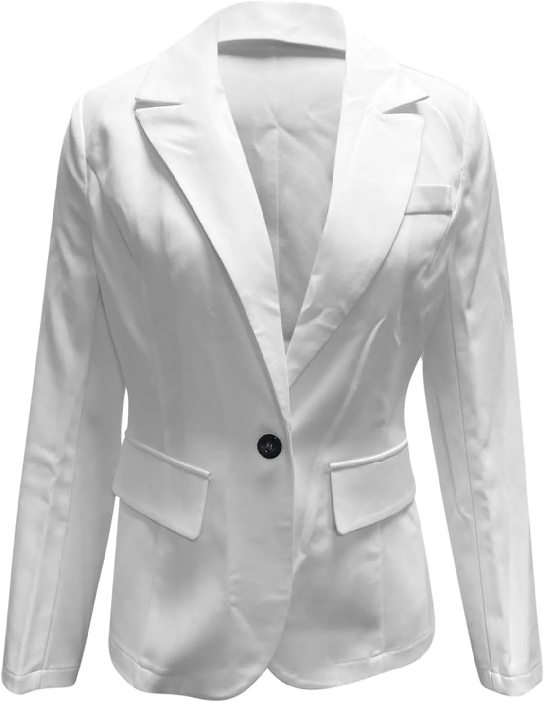 Women Business Casual Blazer With Lined,Professional Work Suit Jacket With Pockets，Long Sleeve Button Open Front