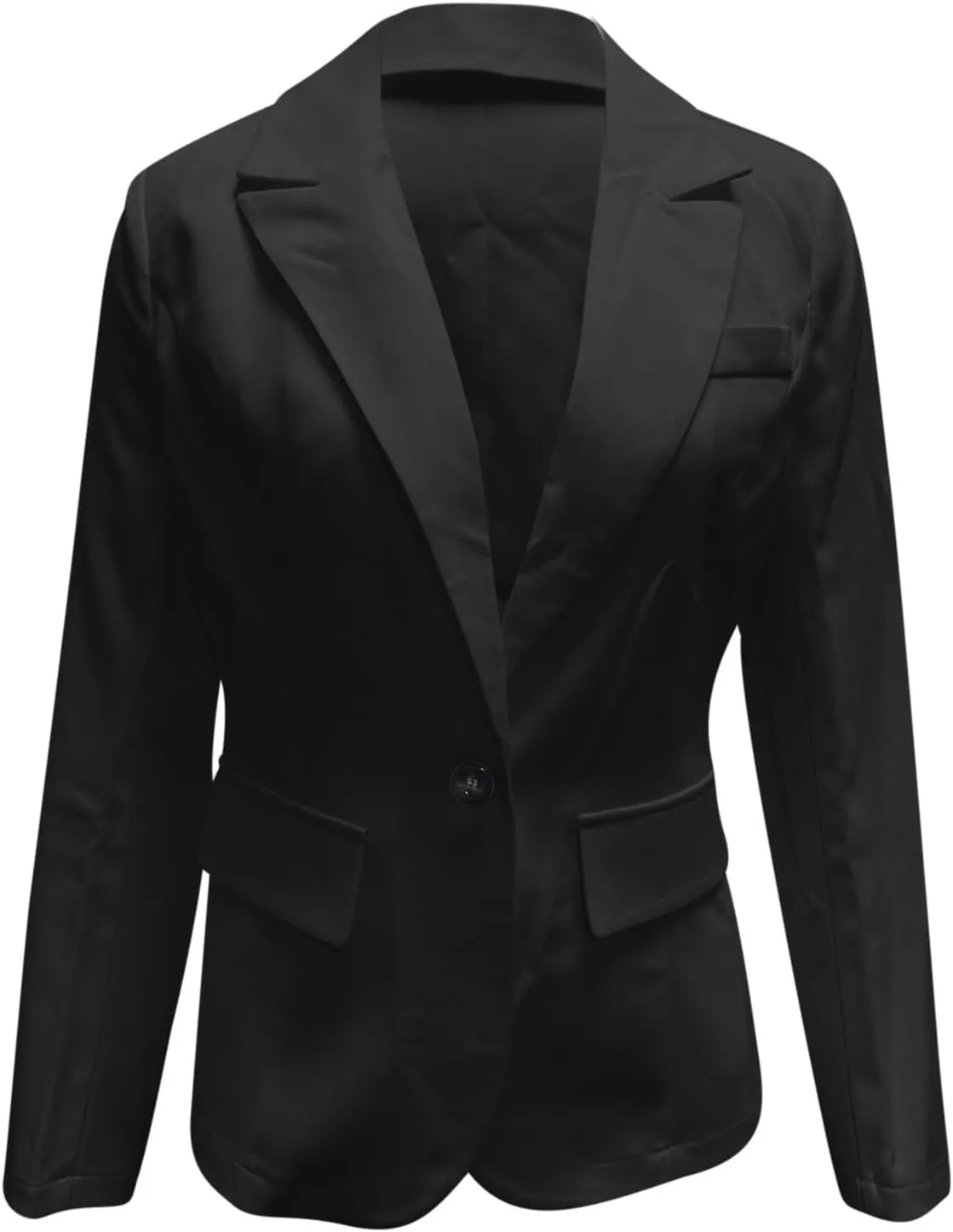Women Business Casual Blazer With Lined,Professional Work Suit Jacket With Pockets，Long Sleeve Button Open Front