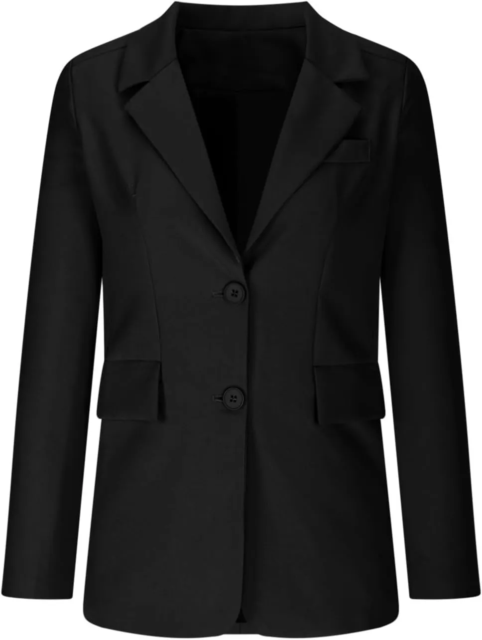 Women Business Casual Blazer with Lined,Professional Work Suit Jacket with Pockets，Long Sleeve Button Open Front