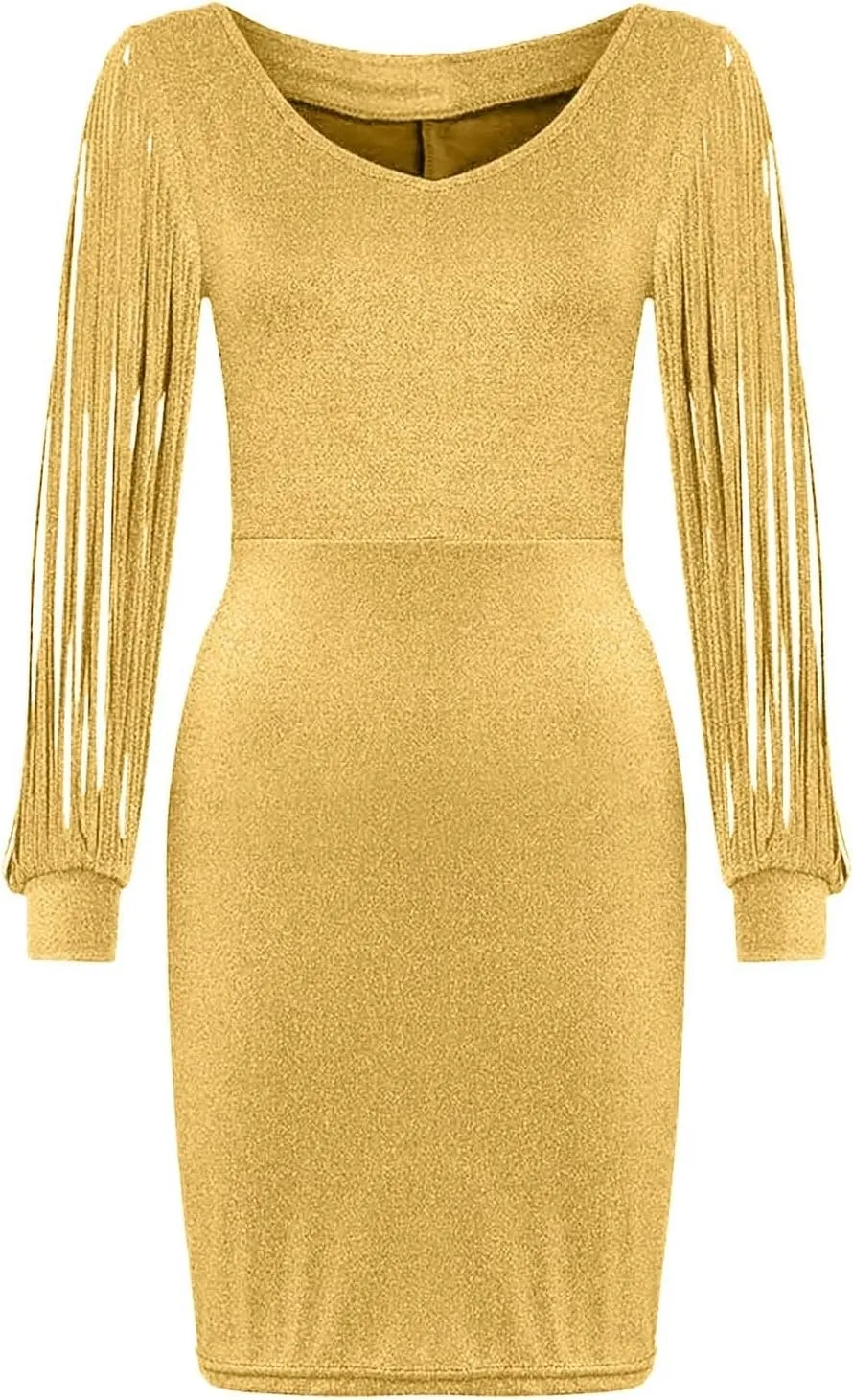 Women Sequin Bodycon Midi Dress Elegant Long Sleeve Cutout Party Evening Gown Formal Dresses