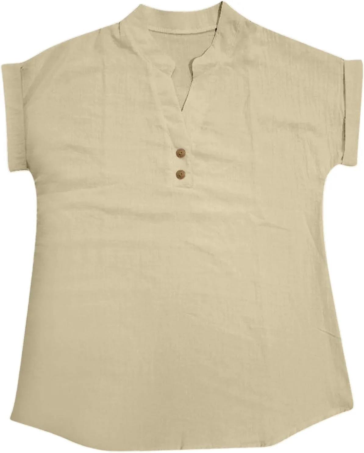 Women Short Sleeve Linen Shirt Casual Crewneck Soft T-Shirt Floral Loose Fit Summer Tee Shirts
