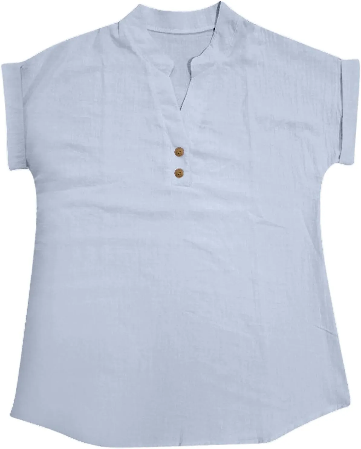 Women Short Sleeve Linen Shirt Casual Crewneck Soft T-Shirt Floral Loose Fit Summer Tee Shirts