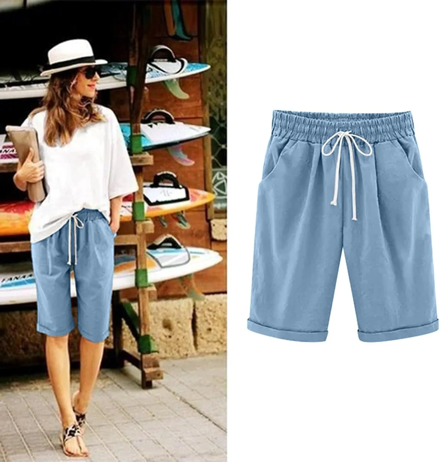Women Wide Leg Linen Pants 2025 Summer High Waisted Palazzo Pants Office Loose Flowy Trouser with Pockets