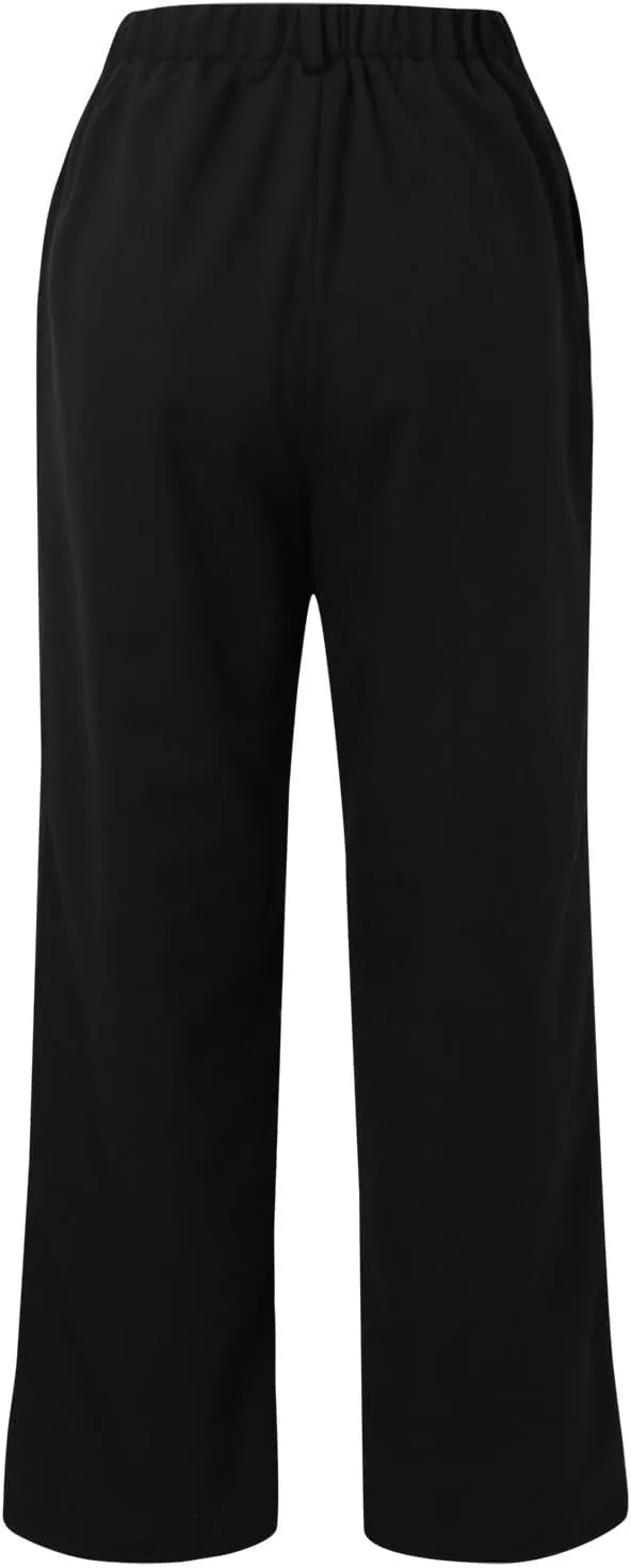 Womens Casual Wide Leg Pants High Waisted Button Down Straight Long Trousers Palazzo Pants