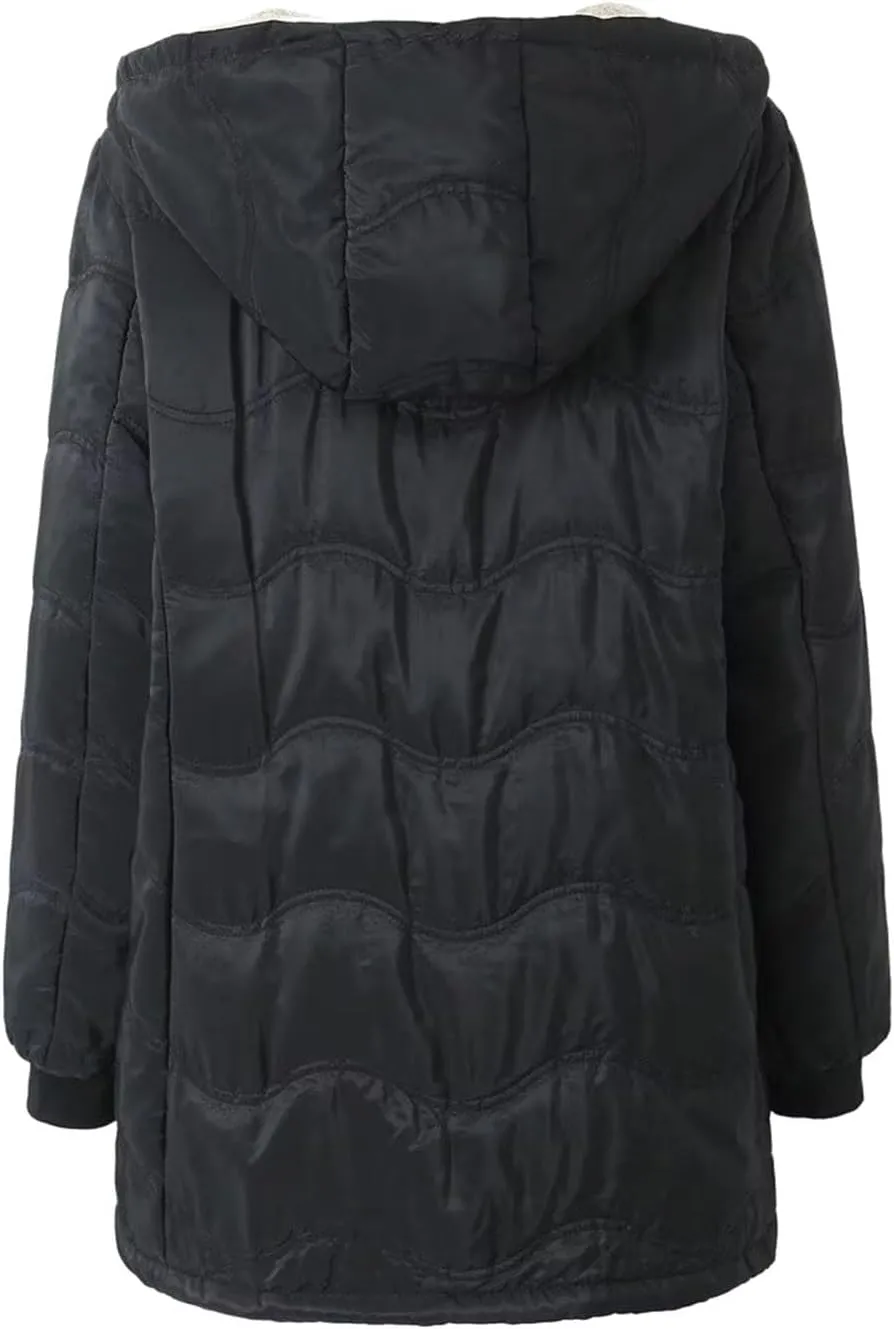 Women's Checked Lamb Velvet Jacket Casual Slim Fit Zipper Solid Color Keep Warm Women's Outdoor Recreation