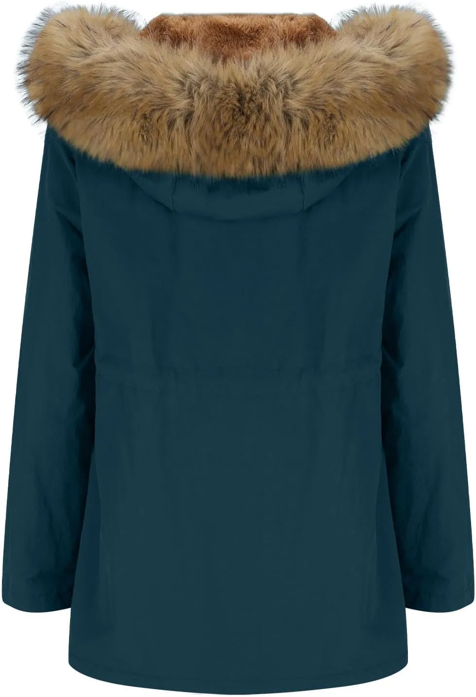 Women's Mid-Length Parka Winter Outerwear Jacket Soft Fleece Warm Snow Coat Solid Color Classic Coats Casual Jacket