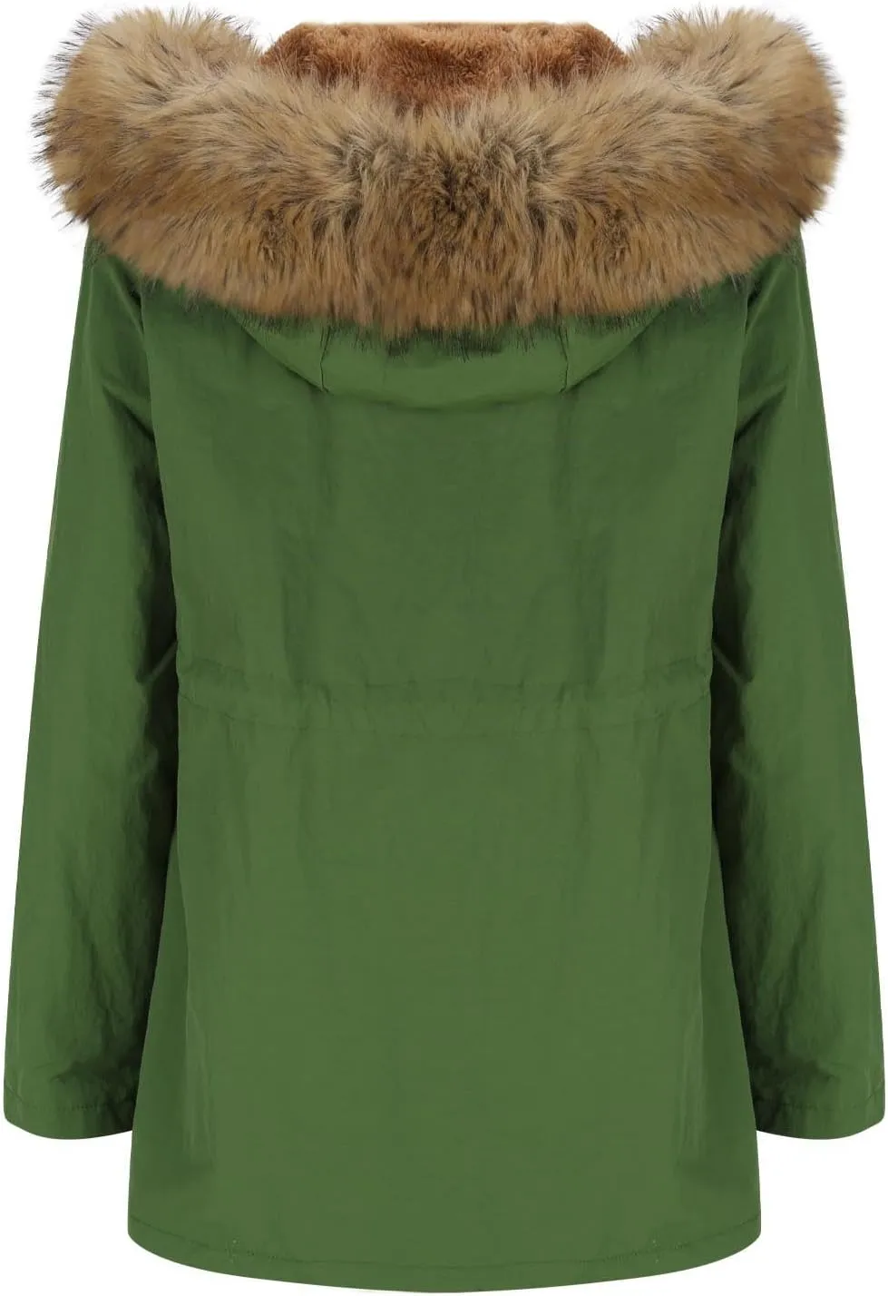 Women's Mid-Length Parka Winter Outerwear Jacket Soft Fleece Warm Snow Coat Solid Color Classic Coats Casual Jacket