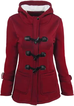 Womens Mid Long Pep Trench Coat Sweatshirt Warm Long Solid Color Pocket Coat Jacket Causal Womens Winter Wool Coat
