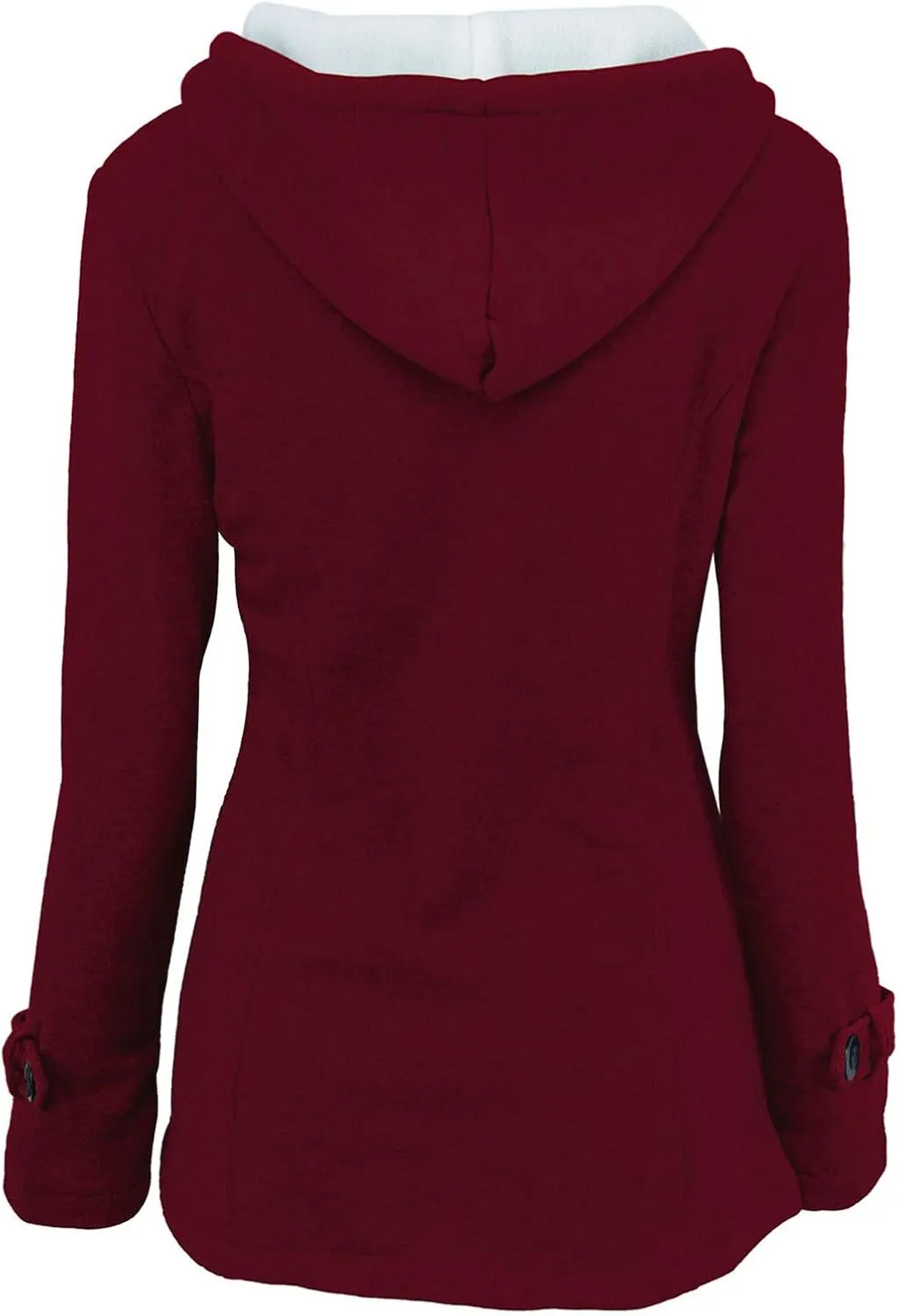 Womens Mid Long Pep Trench Coat Sweatshirt Warm Long Solid Color Pocket Coat Jacket Causal Womens Winter Wool Coat