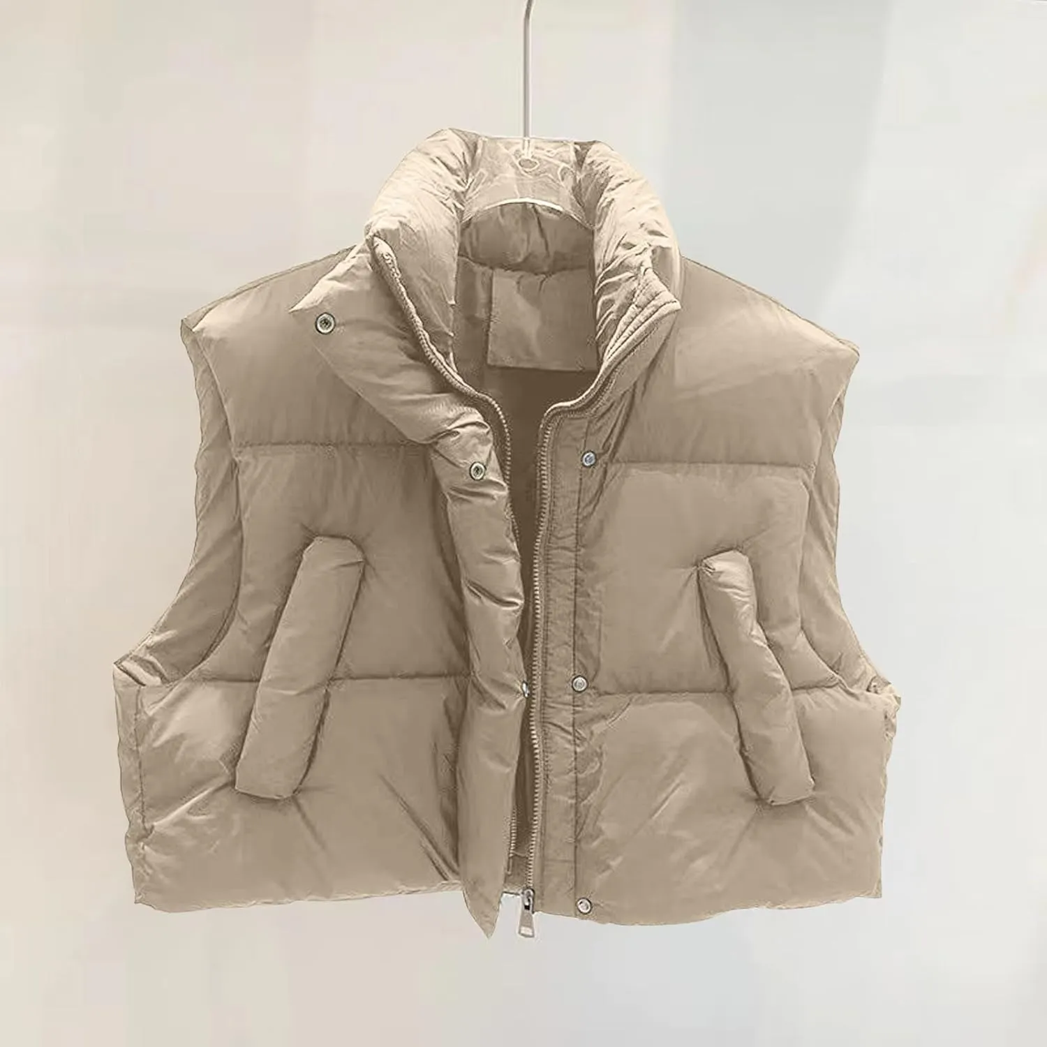 Women's New Hooded Short Loose Vest Outside The Vest Down Jacket Vest Boy Outdoor