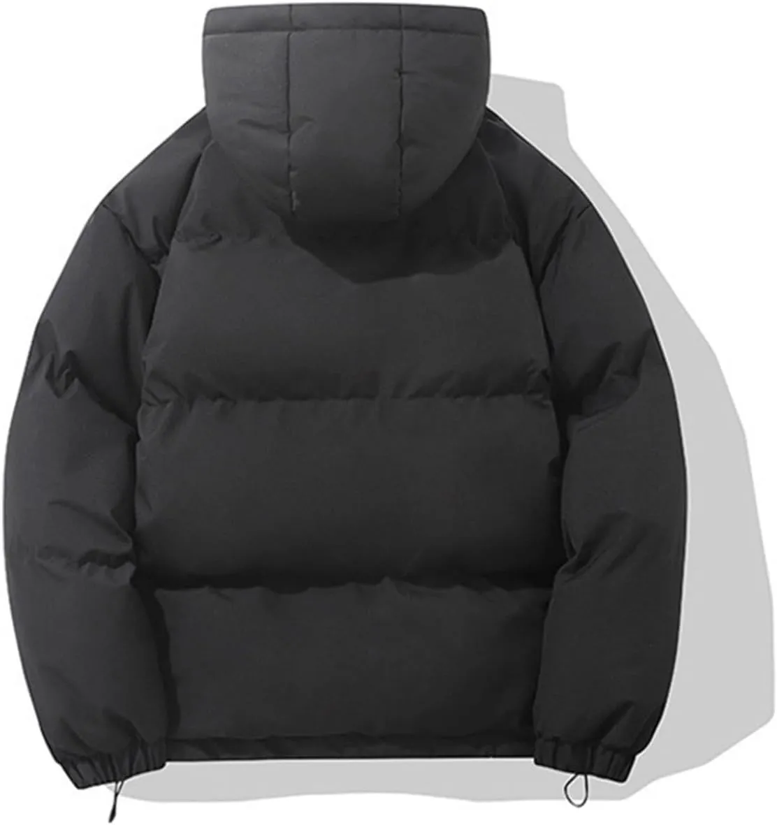 Womens Puffer Jacket Fashion Fleece Long Sleeve Full Zip Coat Winter Baggy Lightweight Warm Hood Outwear with Pockets