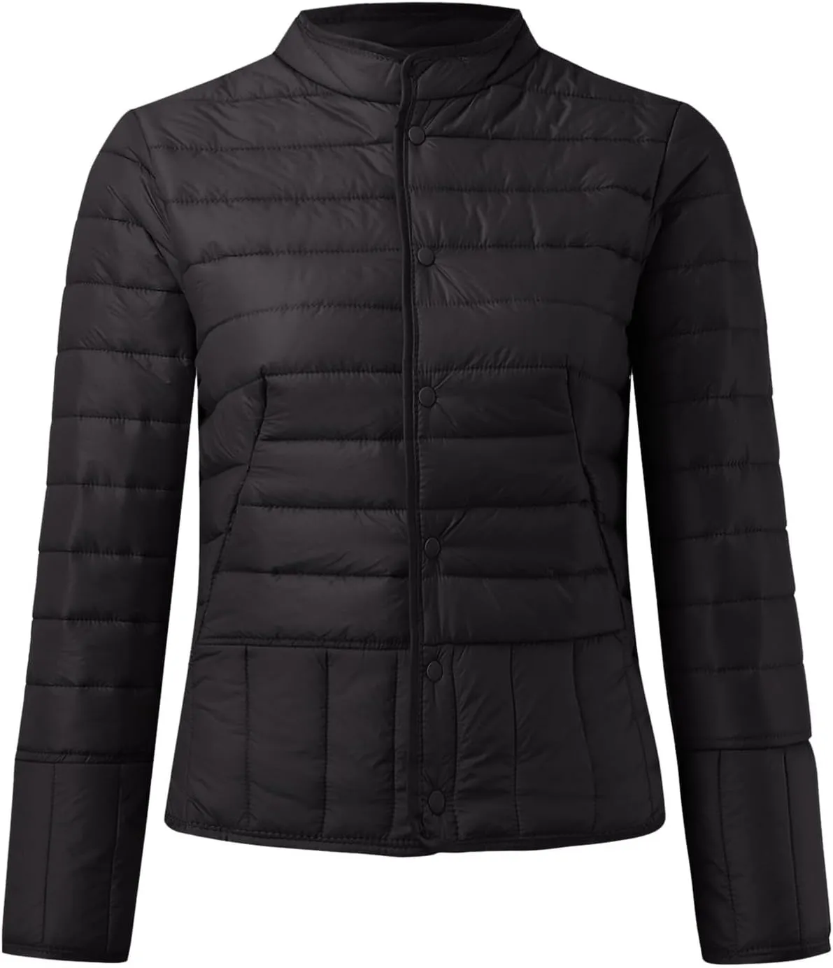 Womens Puffer Jacket Lightweight Quilted Jackets Pockets 2024 Winter Fleece Coat Warm Petite Plus Size Cotton Jacket