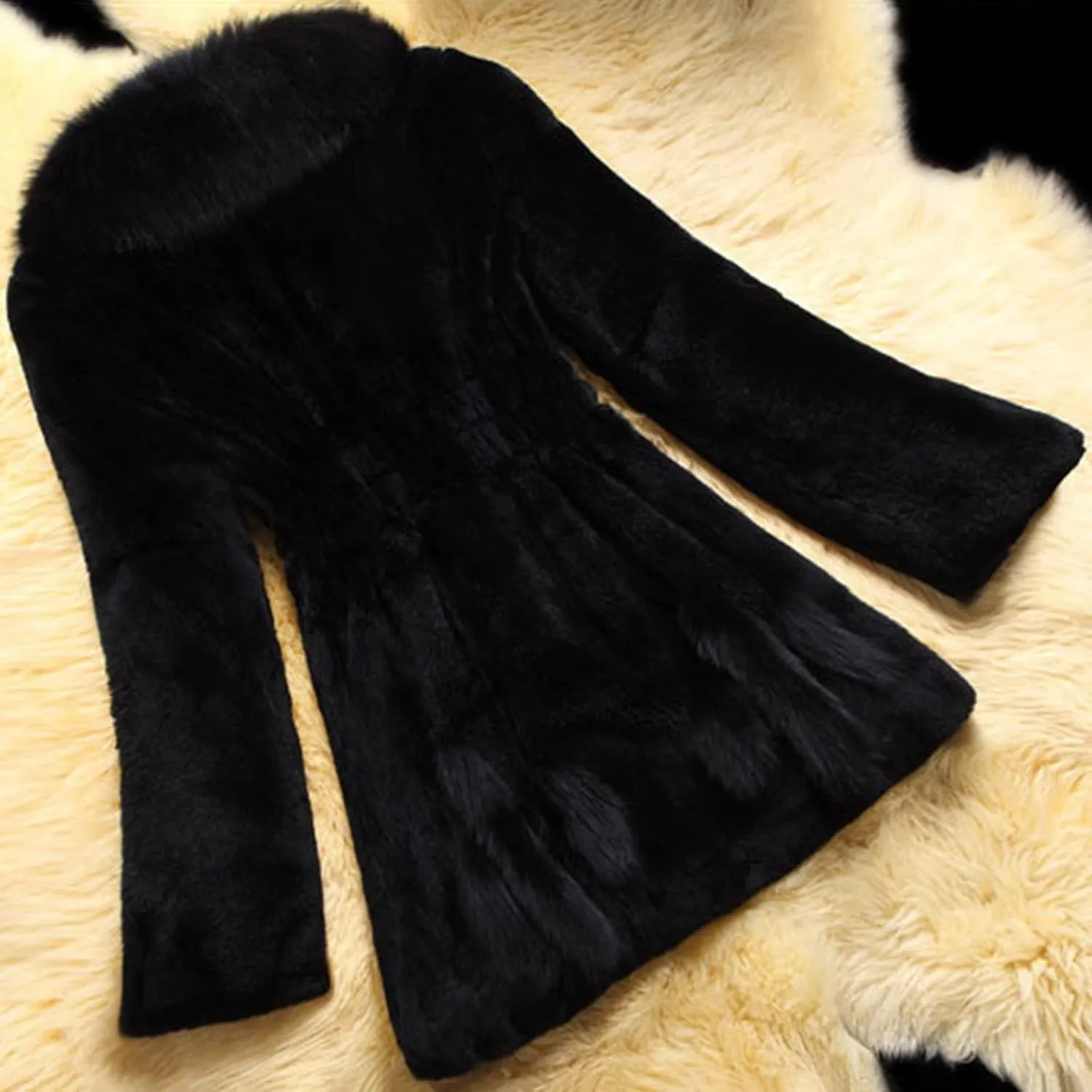 Women's Waterproof Ski Snow Jacket Winter Warm Jumper With Pockets Thick Warm Faux Lamb Wool Lined Jacket Coat