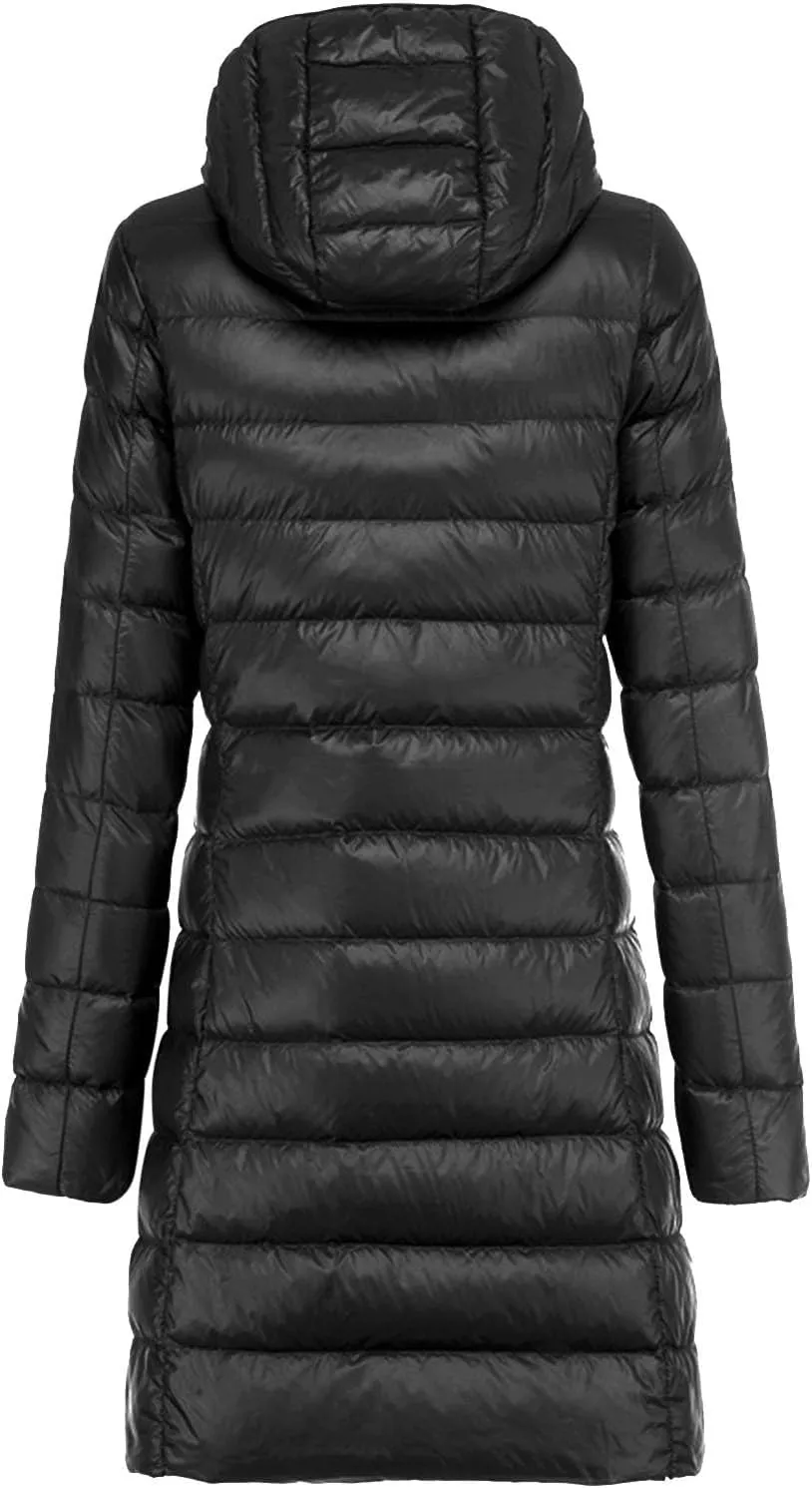 Womens Winter Jacket Packable Down Jacket Winter Warm Puffer Coat Lightweight Slim Fit Jacket Long Down Coat Ouewear