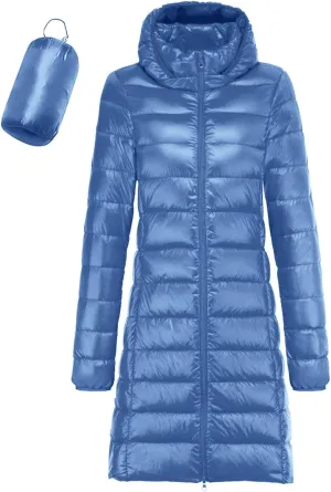 Womens Winter Jacket Packable Down Jacket Winter Warm Puffer Coat Lightweight Slim Fit Jacket Long Down Coat Ouewear