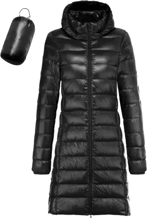 Womens Winter Jacket Packable Down Jacket Winter Warm Puffer Coat Lightweight Slim Fit Jacket Long Down Coat Ouewear