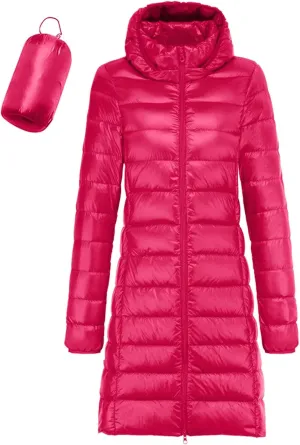 Womens Winter Jacket Packable Down Jacket Winter Warm Puffer Coat Lightweight Slim Fit Jacket Long Down Coat Ouewear