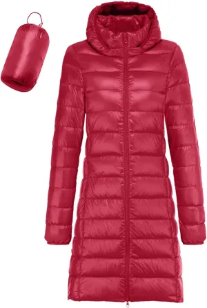 Womens Winter Jacket Packable Down Jacket Winter Warm Puffer Coat Lightweight Slim Fit Jacket Long Down Coat Ouewear