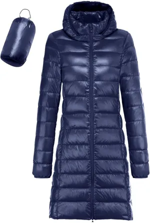 Womens Winter Jacket Packable Down Jacket Winter Warm Puffer Coat Lightweight Slim Fit Jacket Long Down Coat Ouewear