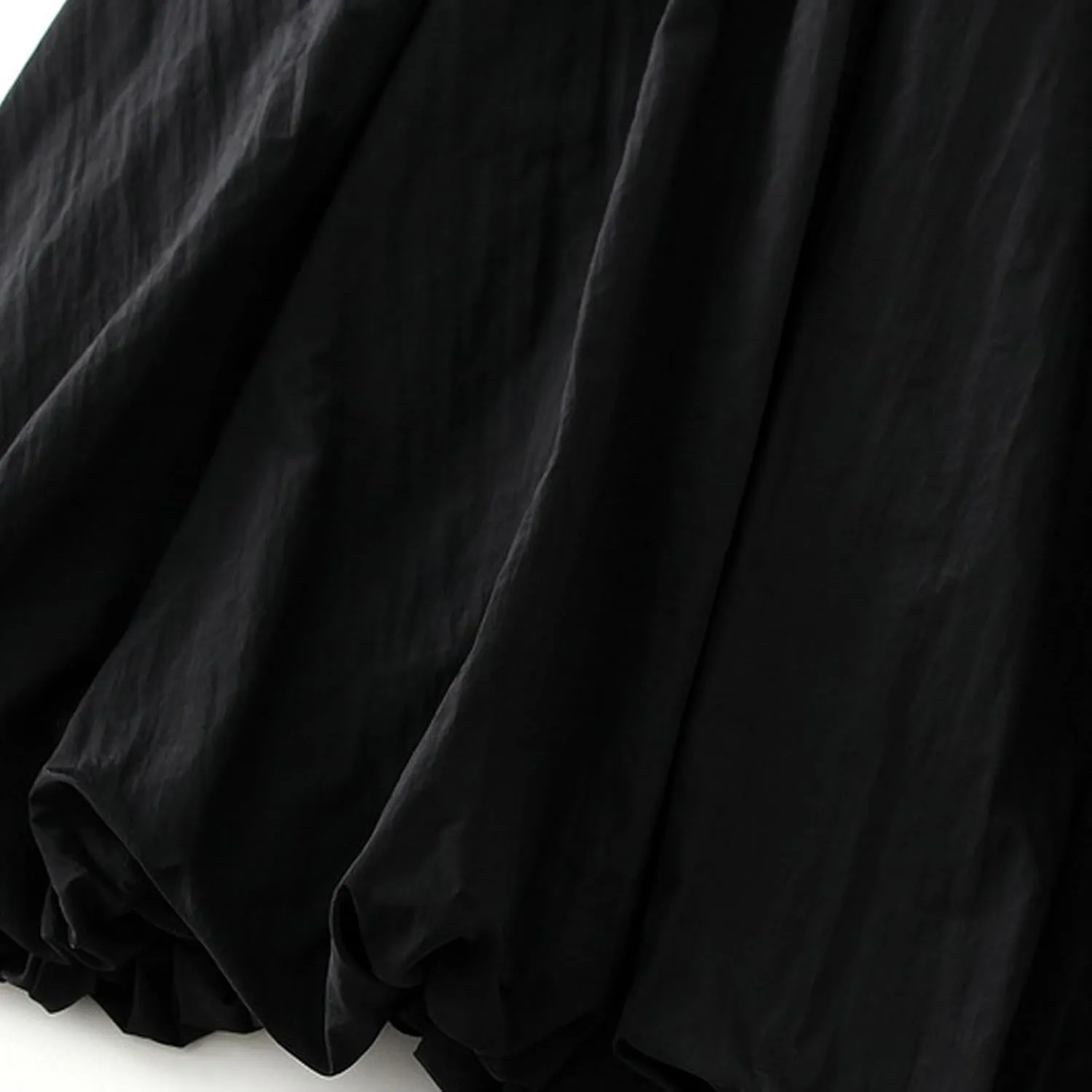 Women's Y2k Bubble Midi Skirt Elastic High Waist A Line Long Skirts Summer Casual Pleated Lantern Skirt with Pockets