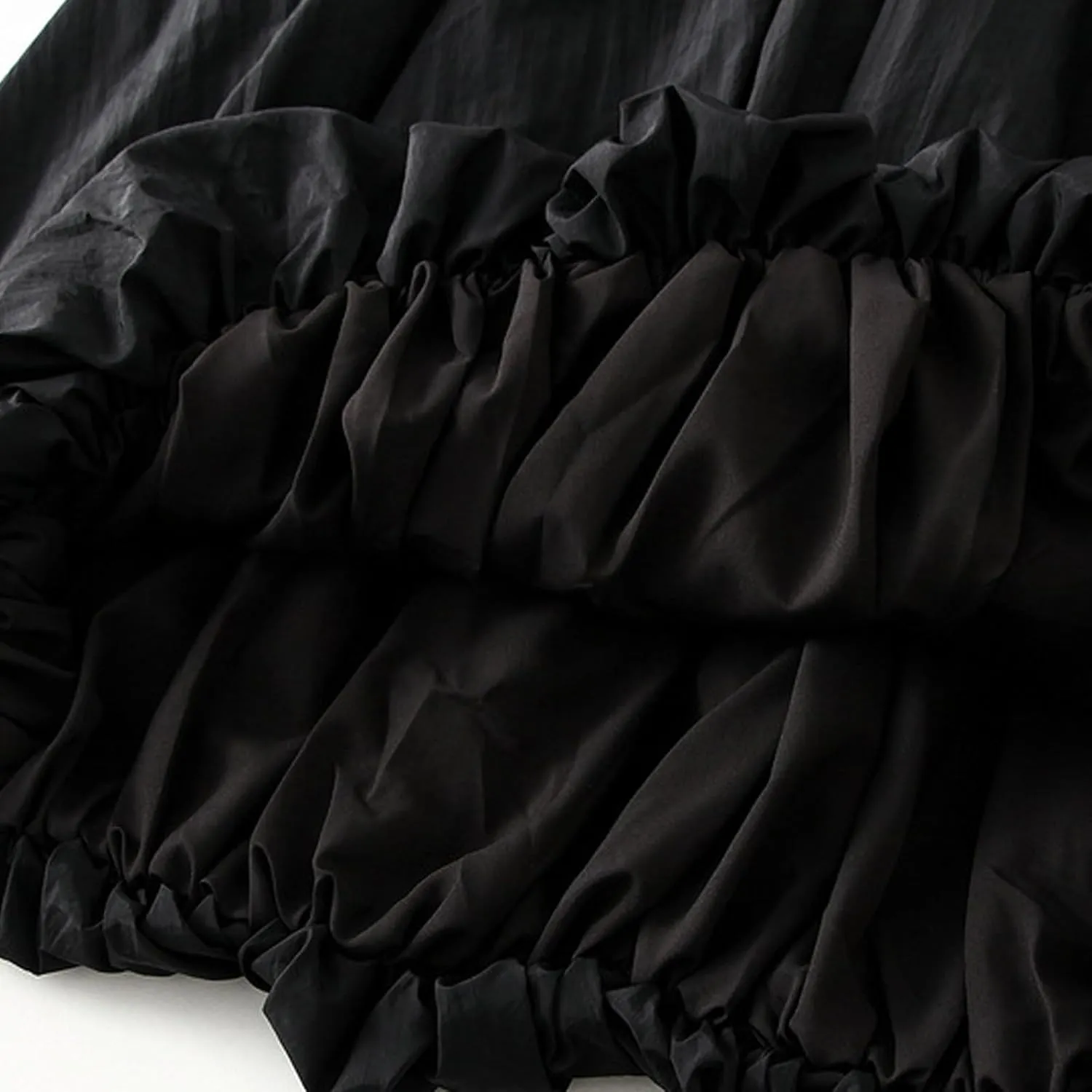 Women's Y2k Bubble Midi Skirt Elastic High Waist A Line Long Skirts Summer Casual Pleated Lantern Skirt with Pockets