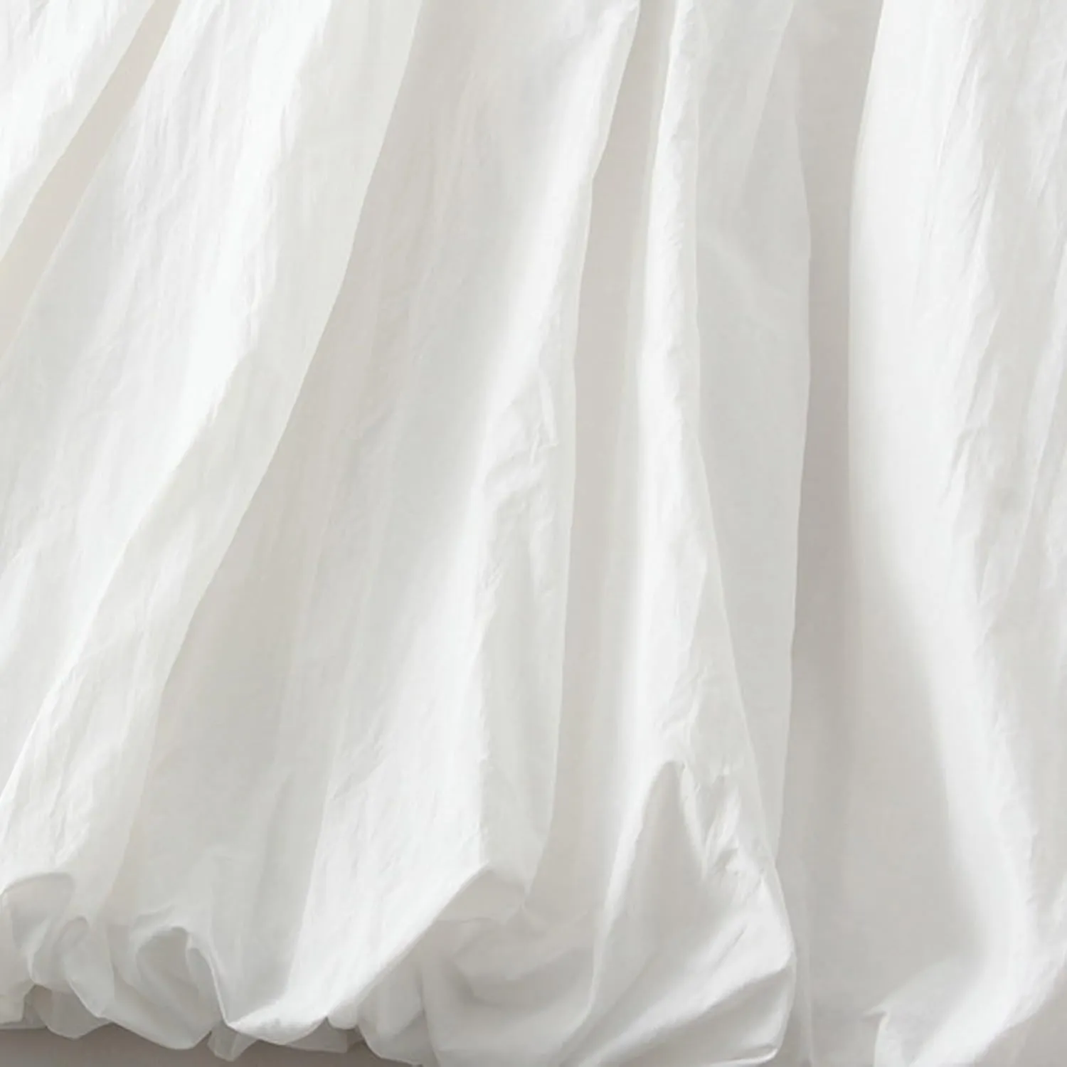 Women's Y2k Bubble Midi Skirt Elastic High Waist A Line Long Skirts Summer Casual Pleated Lantern Skirt with Pockets