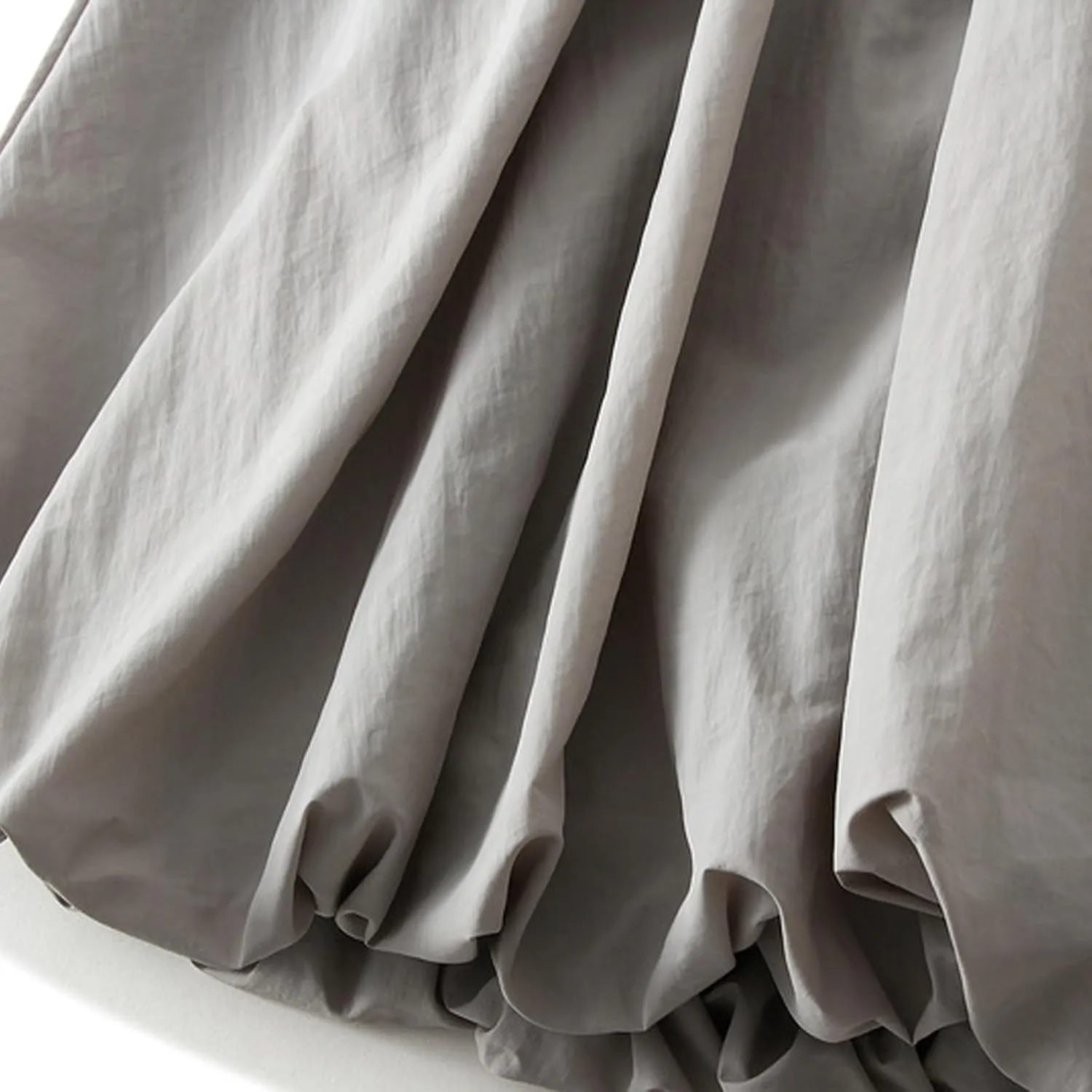 Women's Y2k Bubble Midi Skirt Elastic High Waist A Line Long Skirts Summer Casual Pleated Lantern Skirt with Pockets