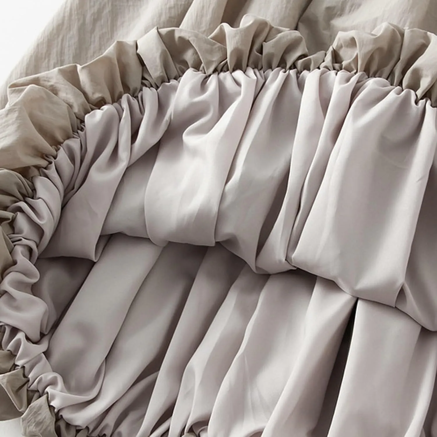 Women's Y2k Bubble Midi Skirt Elastic High Waist A Line Long Skirts Summer Casual Pleated Lantern Skirt with Pockets