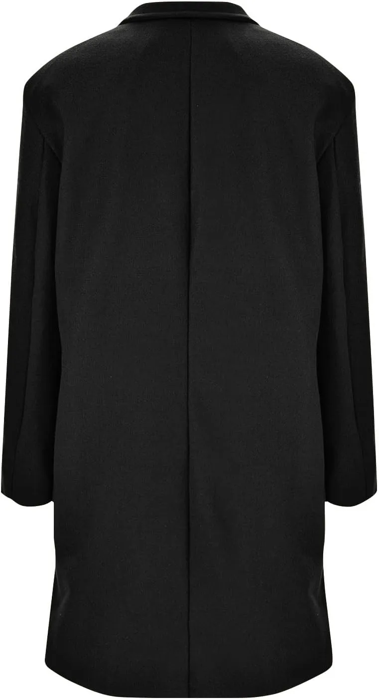 Wool Coats for Women Casual Wool Trench Double Pea Coats Stand Collar Fleece Lined Jacket Outerwear